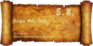 Boga Máté névjegykártya